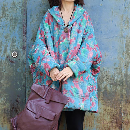 Winter Loose Printed Retro Padded Coat