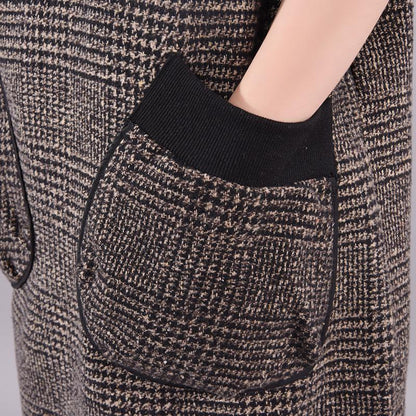 Winter New Plaid Lacing Loose Dress