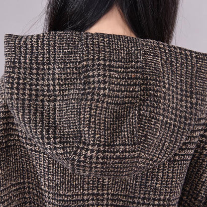 Winter New Plaid Lacing Loose Dress