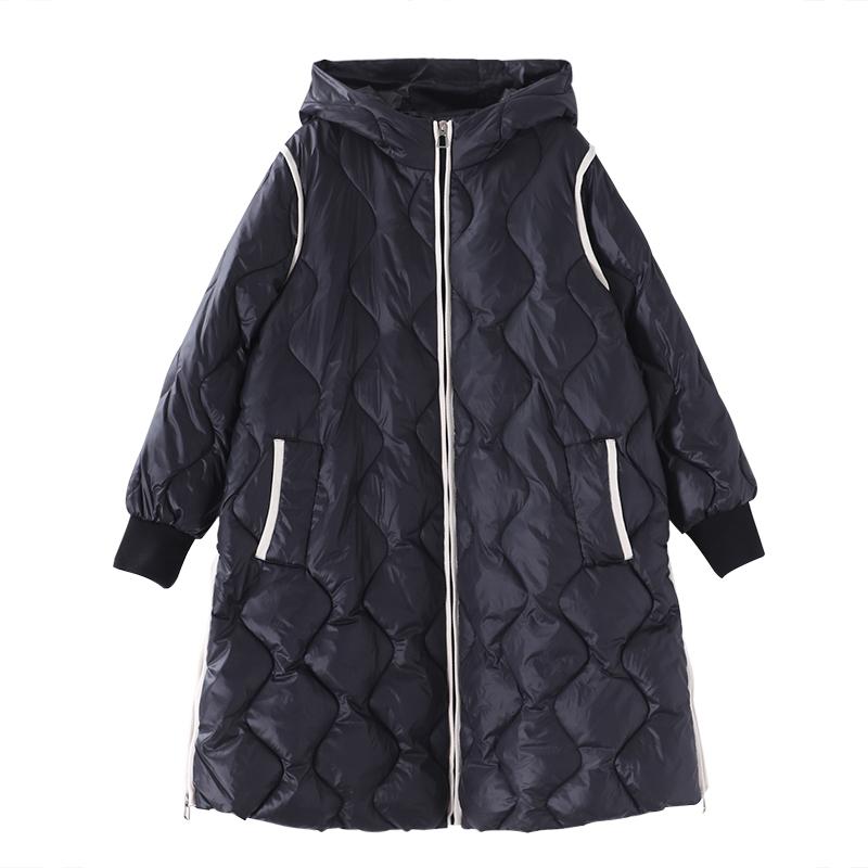 Winter New Pure Color Hooded Down Coat