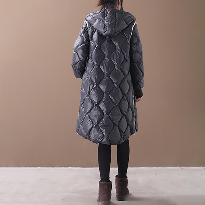 Winter New Pure Color Hooded Down Coat