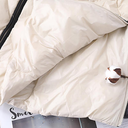Winter New Pure Color Hooded Down Coat