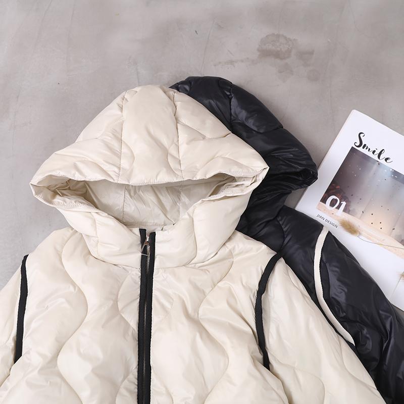 Winter New Pure Color Hooded Down Coat