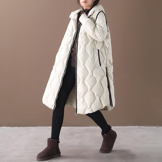 Winter New Pure Color Hooded Down Coat
