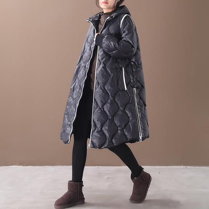 Winter New Pure Color Hooded Down Coat