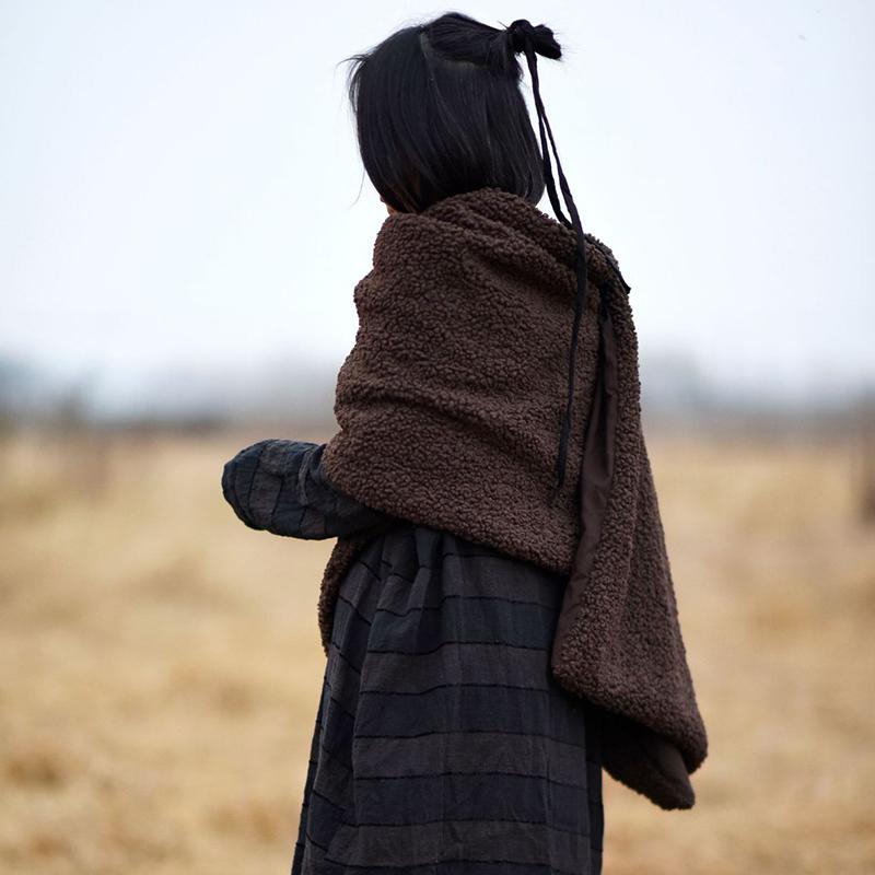 Winter Pure Color Thick Thermal Scarf