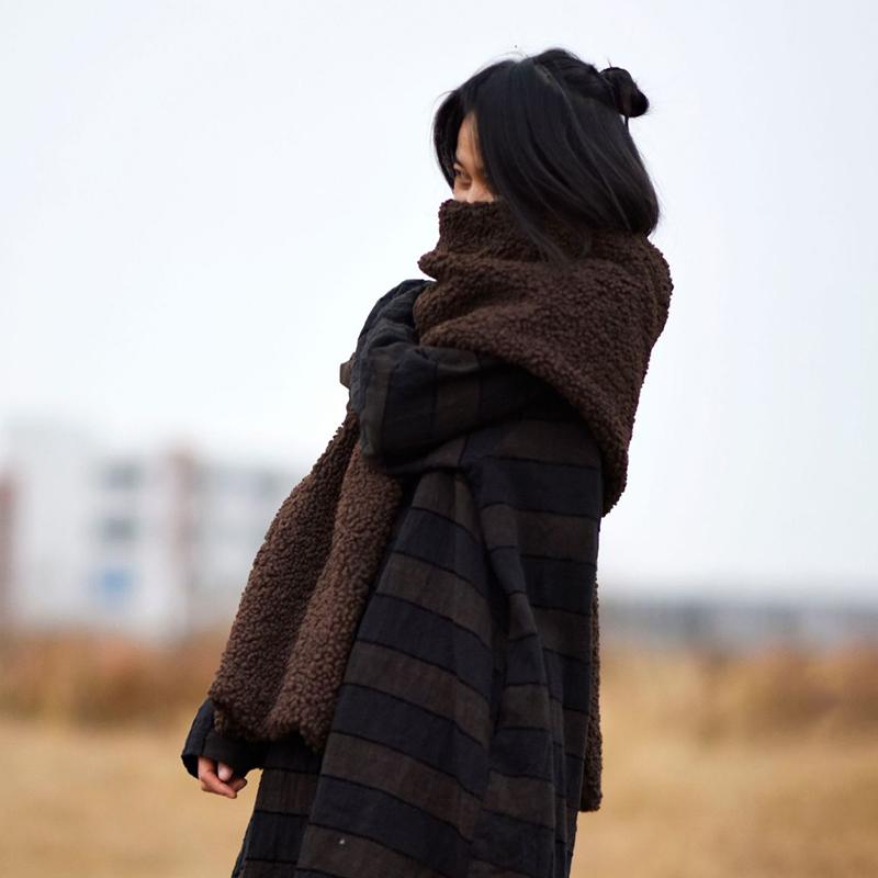 Winter Pure Color Thick Thermal Scarf