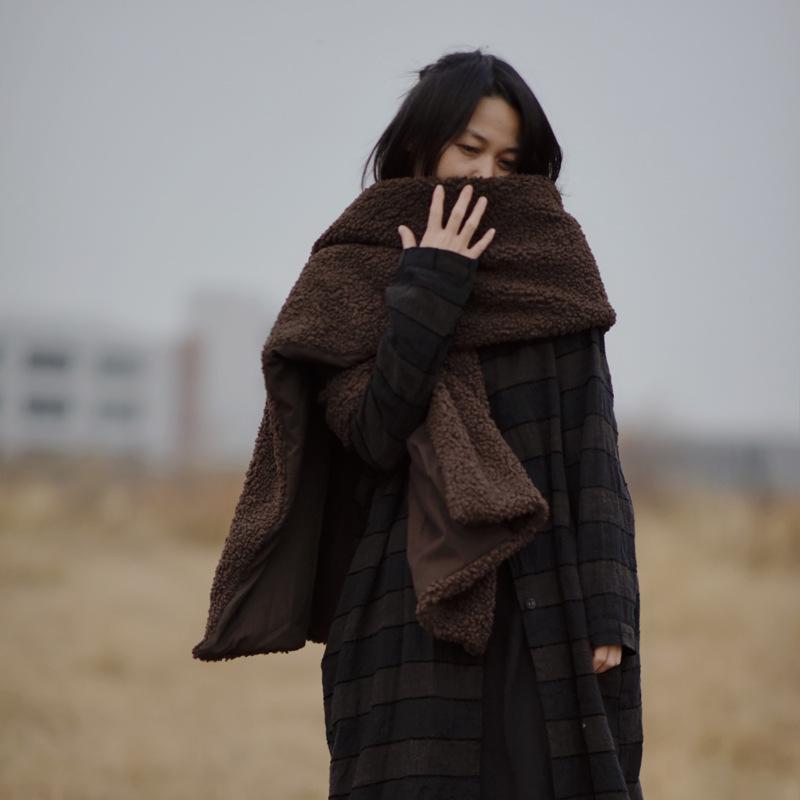 Winter Pure Color Thick Thermal Scarf