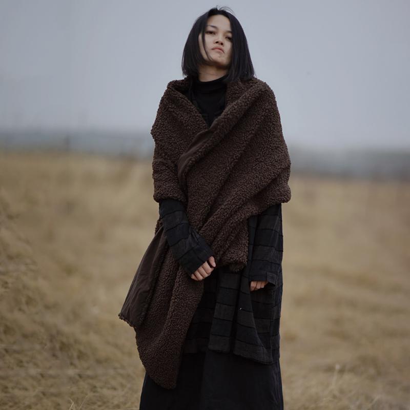 Winter Pure Color Thick Thermal Scarf