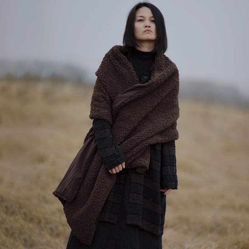 Winter Pure Color Thick Thermal Scarf