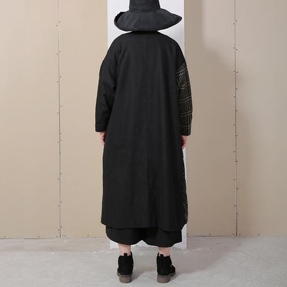 Winter Spliced Long Sleeve Lattice Women Coat