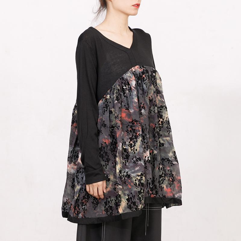 Women Autumn V Neck Long Sleeve Printed Sweater