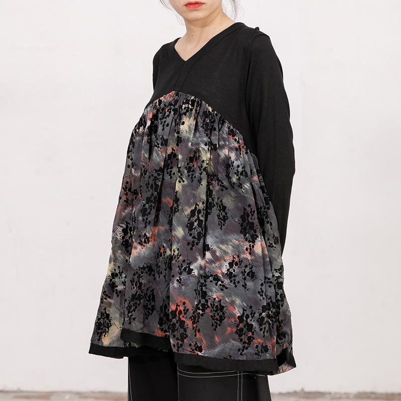 Women Autumn V Neck Long Sleeve Printed Sweater