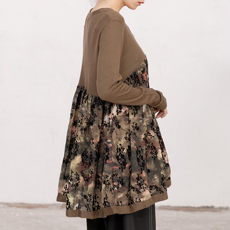 Women Autumn V Neck Long Sleeve Printed Sweater