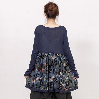 Women Autumn V Neck Long Sleeve Printed Sweater
