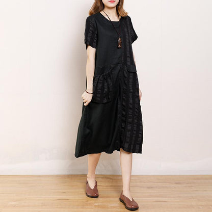 Round Neck Casual Patchwork Summer Dress