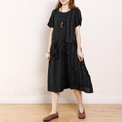 Round Neck Casual Patchwork Summer Dress