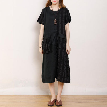 Round Neck Casual Patchwork Summer Dress