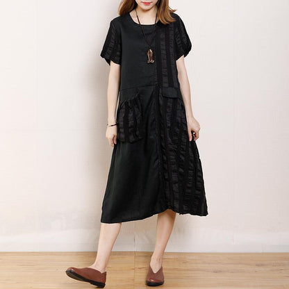 Round Neck Casual Patchwork Summer Dress