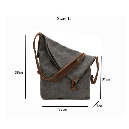 Women Canvas And Leather Crossbody Bag