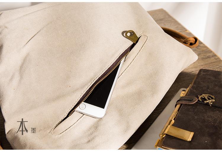 Women Canvas And Leather Crossbody Bag