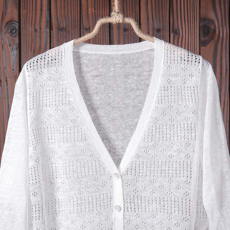Women Cardigan Casual Hollow Out Shirt
