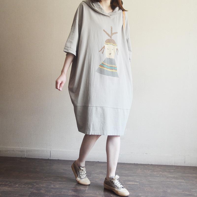 Women Casual Fashion Cartoon Hoodie Dress