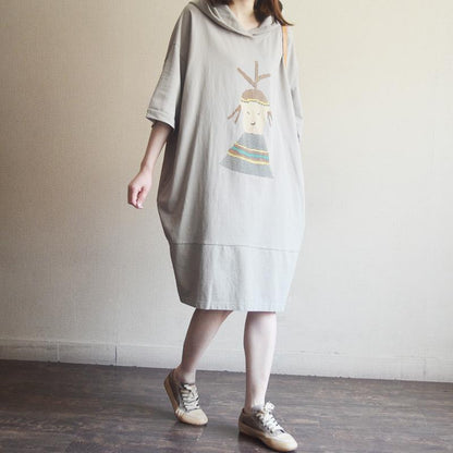 Women Casual Fashion Cartoon Hoodie Dress