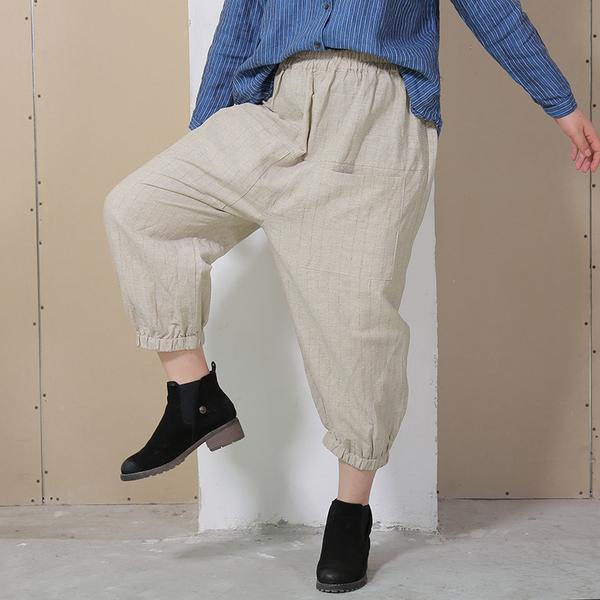 Summer Women Loose Stripe Lantern Pants