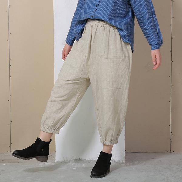Summer Women Loose Stripe Lantern Pants