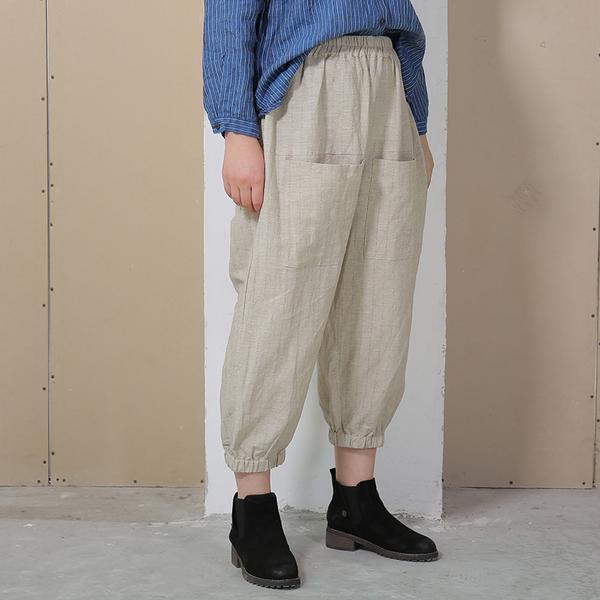 Summer Women Loose Stripe Lantern Pants