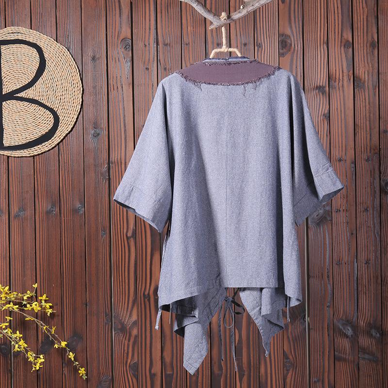 Women Casual V-Neck Print Cardigan Drawstring Coat