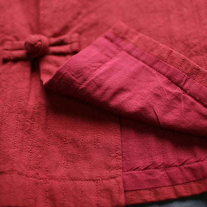 Women Chinese Style Cotton Frog Spring Coat Shirt