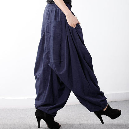 Women Cotton Loose Linen Baggy Harem Pants