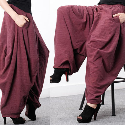 Women Cotton Loose Linen Baggy Harem Pants