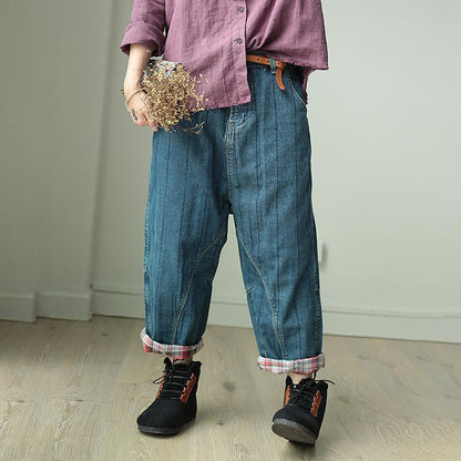Women Deep Crotch Denim Jeans