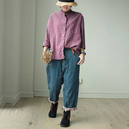 Women Deep Crotch Denim Jeans