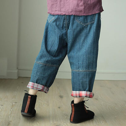 Women Deep Crotch Denim Jeans