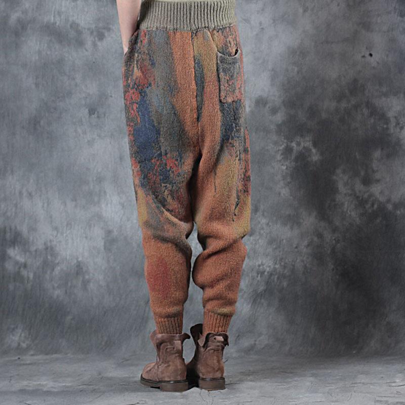 Women Elastic Waist Loose Winter Casual Pants