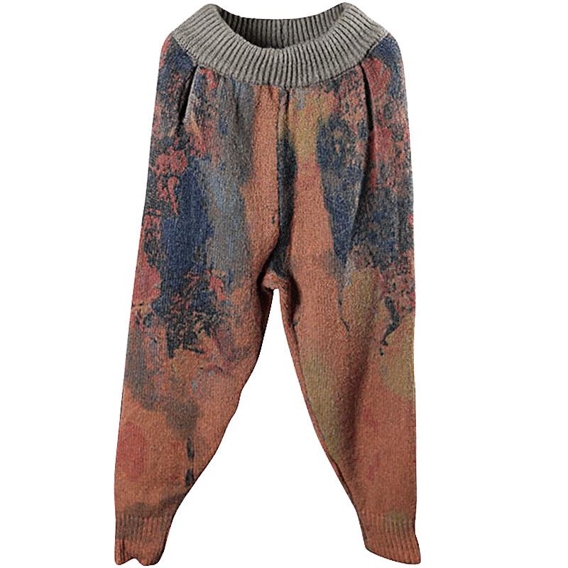 Women Elastic Waist Loose Winter Casual Pants