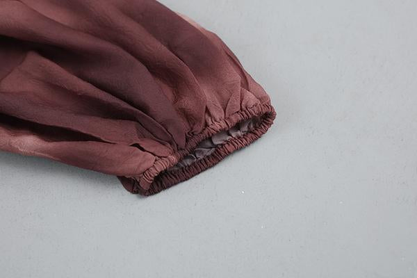 Floral Print Elegant Long Sleeve Red Dress