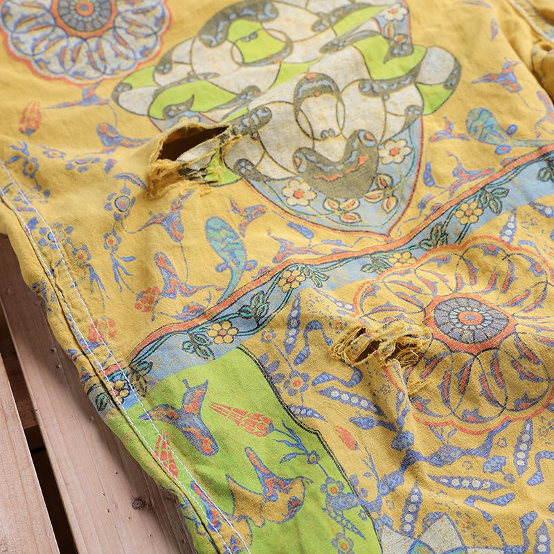 Women Floral Bib Jumpsuit Overall Jeans