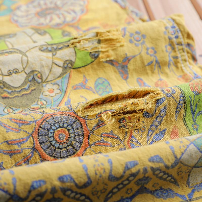 Women Floral Bib Jumpsuit Overall Jeans