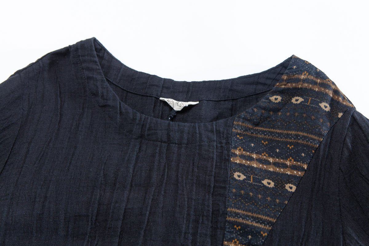 Women Floral Round Neck Black Casual Dress