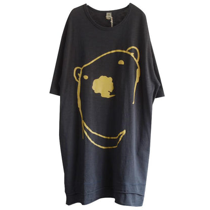 Women Half Sleeve Cartoon Mid-Long Top