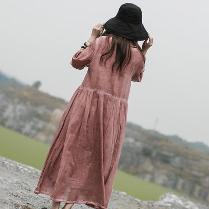 Women Half Sleeve Fashion Loose Dress
