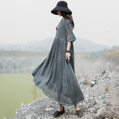 Women Half Sleeve Fashion Loose Dress