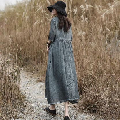 Women Half Sleeve Fashion Loose Dress