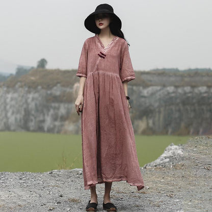 Women Half Sleeve Fashion Loose Dress
