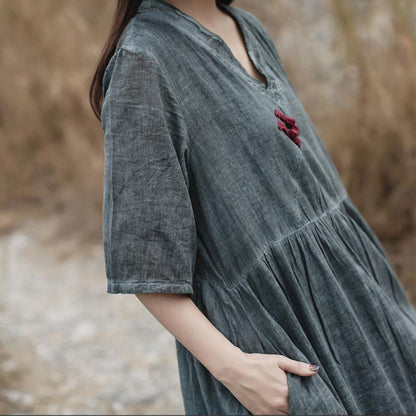 Women Half Sleeve Fashion Loose Dress